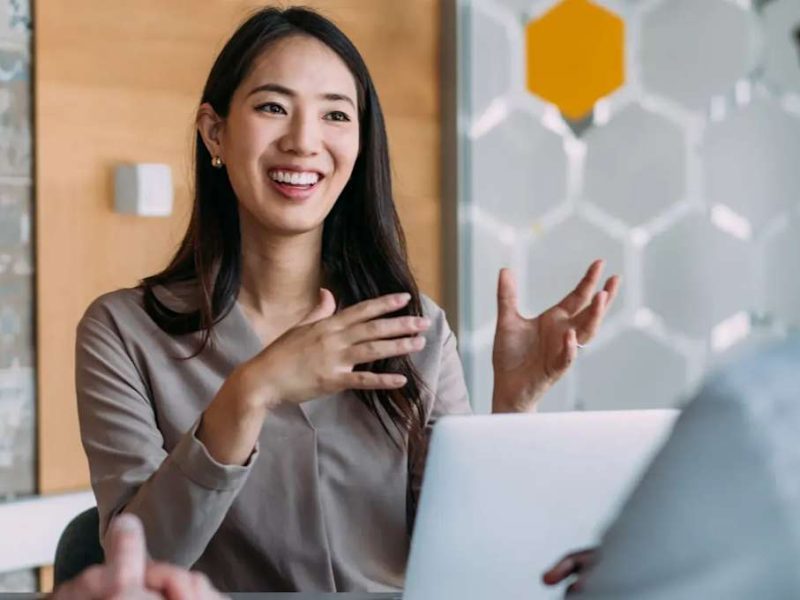 Professional consultant reviewing career documents